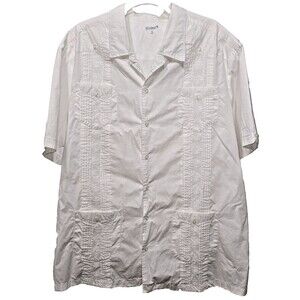 KS Island Tropical Hawaiian Short-Sleeve Guayabera Shirt With Embroidery 3XLT